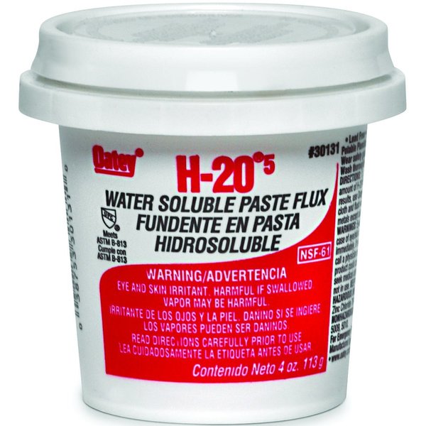 Oatey H-20 Series Water Soluble Flux, 4 oz, Paste, Light Yellow 30131